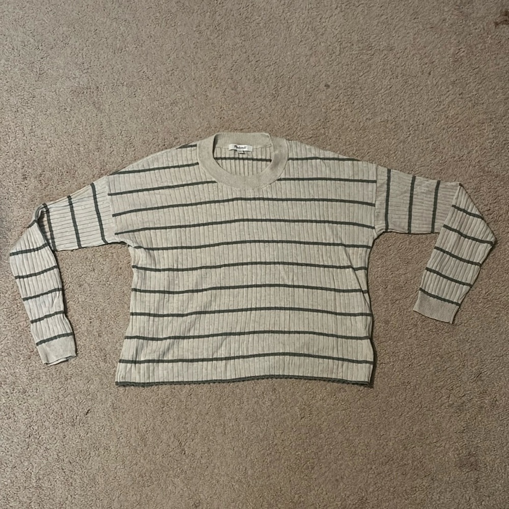 Madewell Striped Crop Knit Shirt